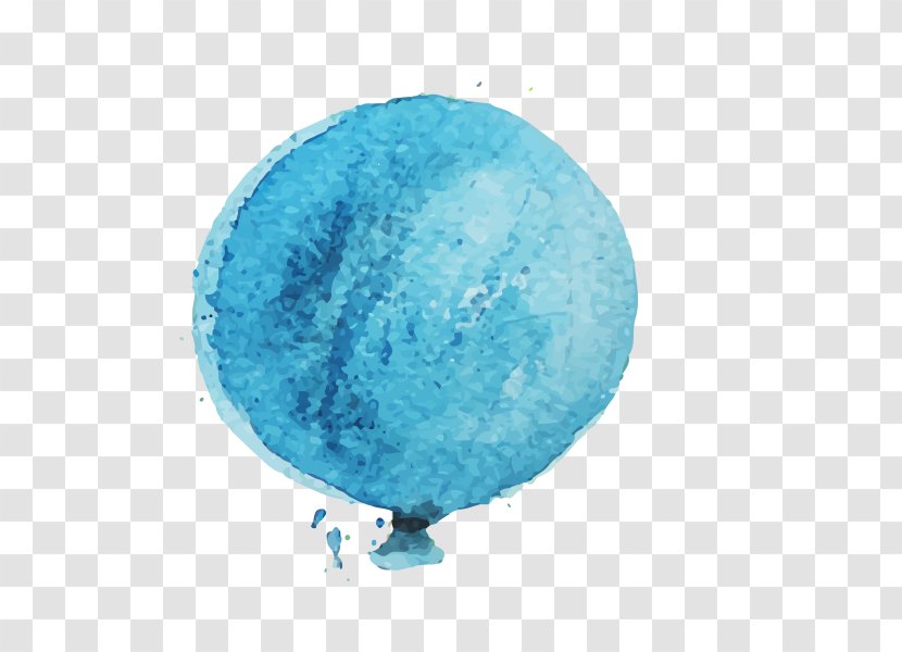 Watercolor Painting Balloon Graphic Design Illustration - Turquoise - Color Hand-painted Blue Balloons Transparent PNG