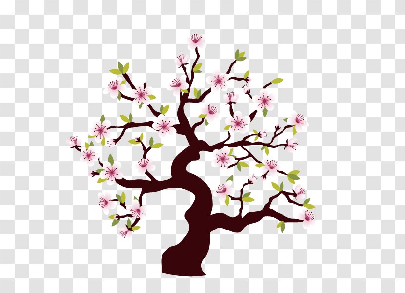 Cartoon - Tree - Cherry Blossoms Transparent PNG