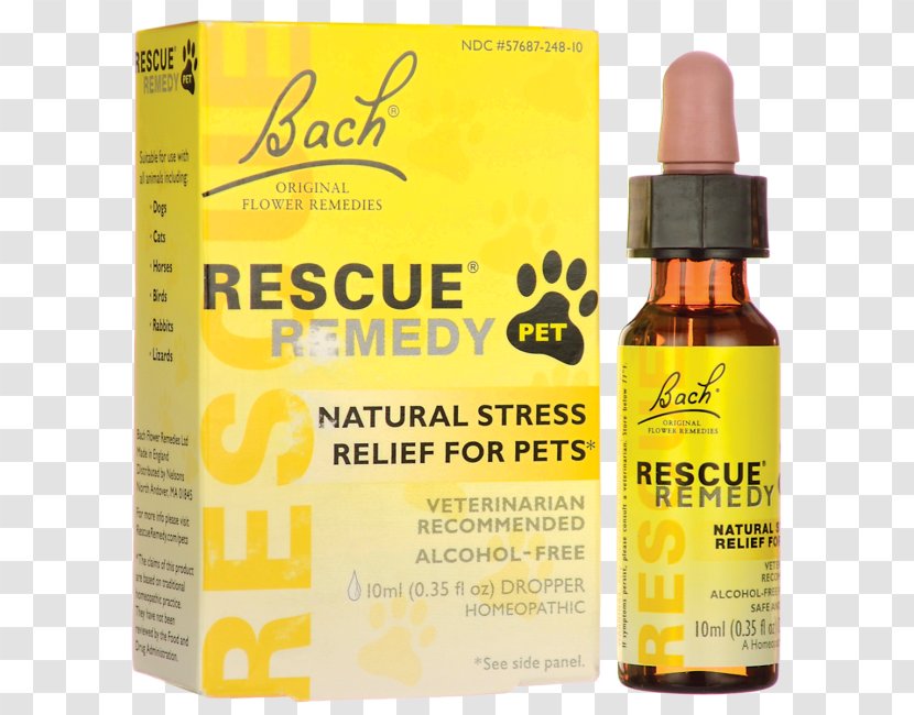 Bach Flower Remedies Dog Rescue Remedy Stress Health - Alcohol Transparent PNG