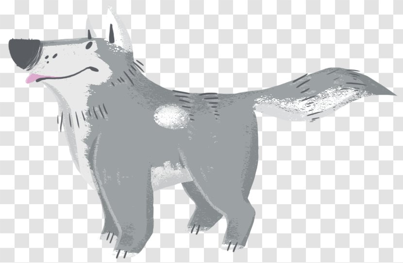 Gray Wolf Fauna Fur Snout Cartoon - Legendary Creature - Husky Drawing Transparent PNG