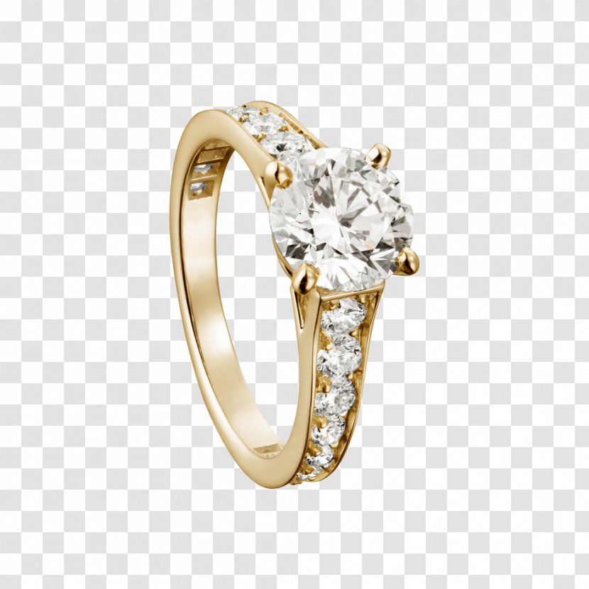 Engagement Ring Diamond Brilliant Cartier - Silver Transparent PNG