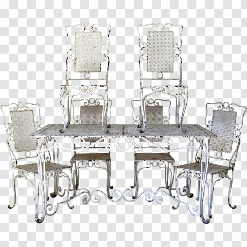 Table Chair Wrought Iron Matbord - Dining Vis Template Transparent PNG