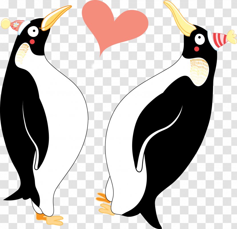 King Penguin Clip Art - Beak - Two Penguins In Love Transparent PNG