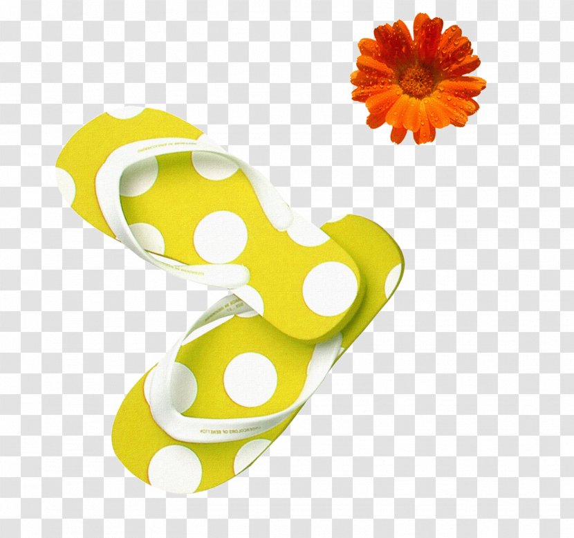 Flip-flops Clip Art - Yellow - Sandals Transparent PNG