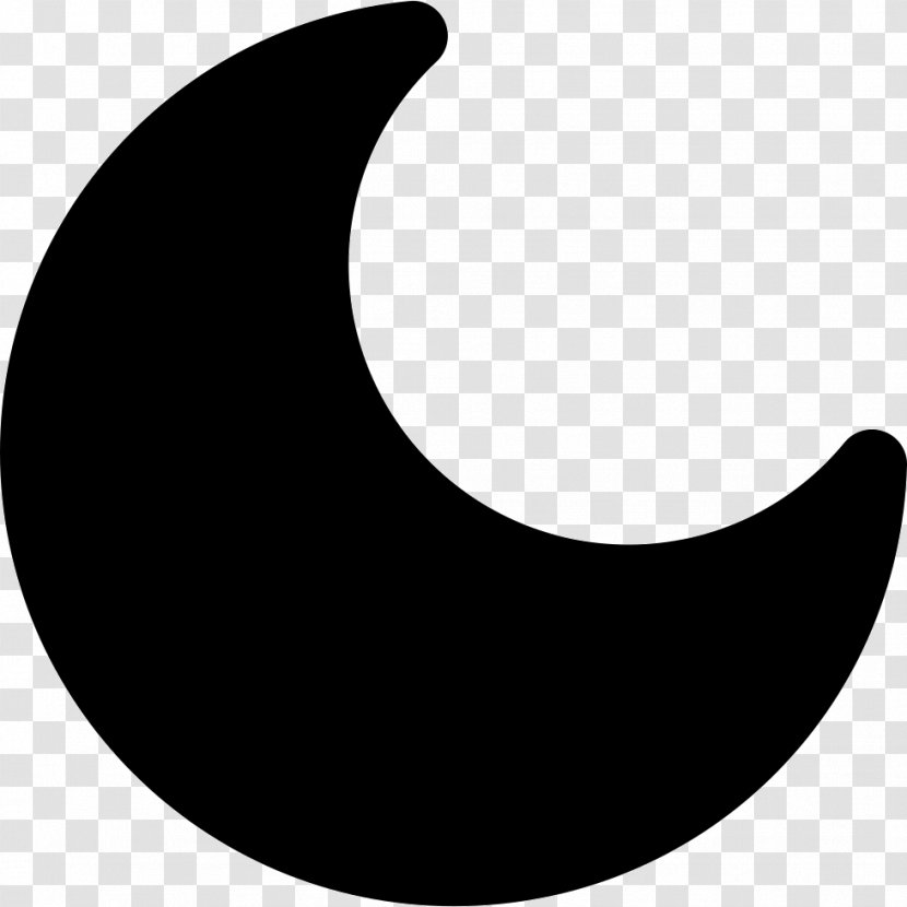Crescent Silhouette - Black And White Transparent PNG