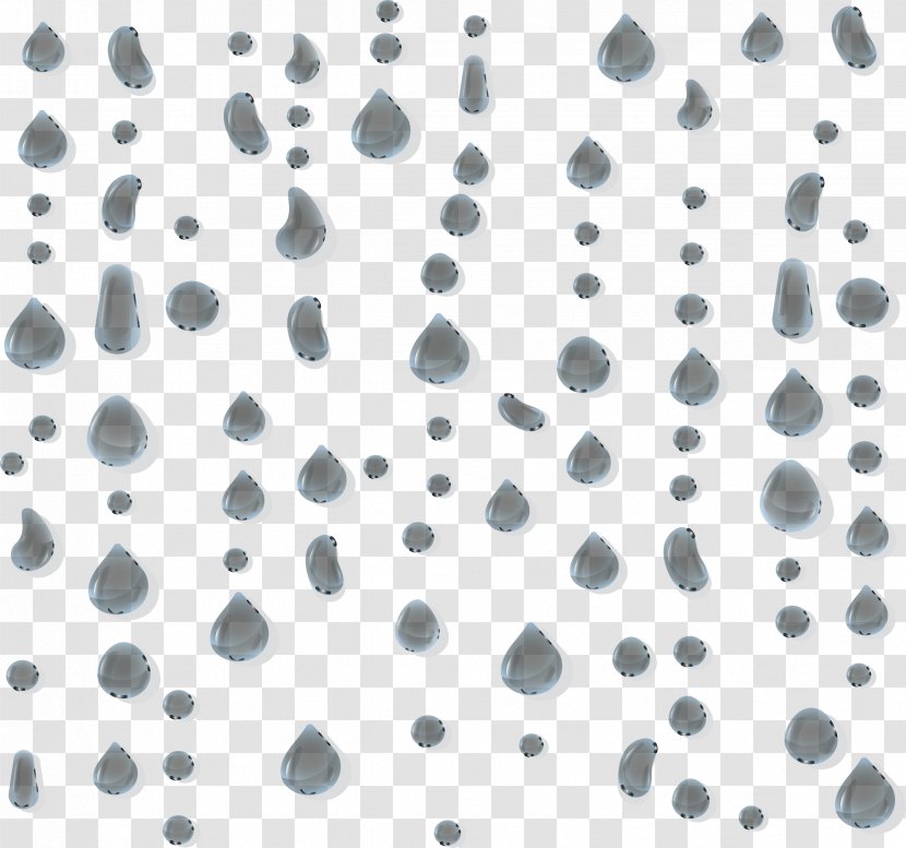 Drop Motif Pattern - White - Gray Water Droplets Transparent PNG