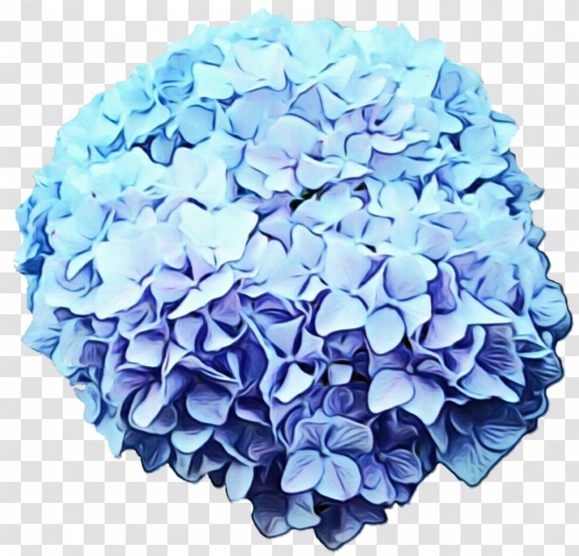 Blue Watercolor Flowers - Wet Ink - Pompom Cornales Transparent PNG
