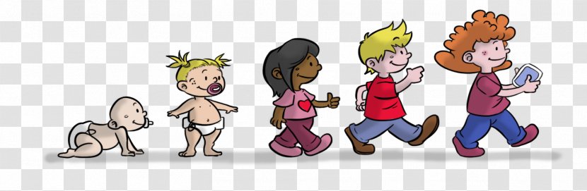 Development Of The Human Body Childhood Child Stages - Cartoon - Etapas Transparent PNG