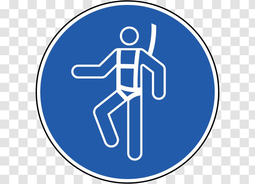 Panneau De Signalisation D'obligation Direction En France ISO 7010 Sticker Plastic Pictogram - Signage - Safety Harness Transparent PNG