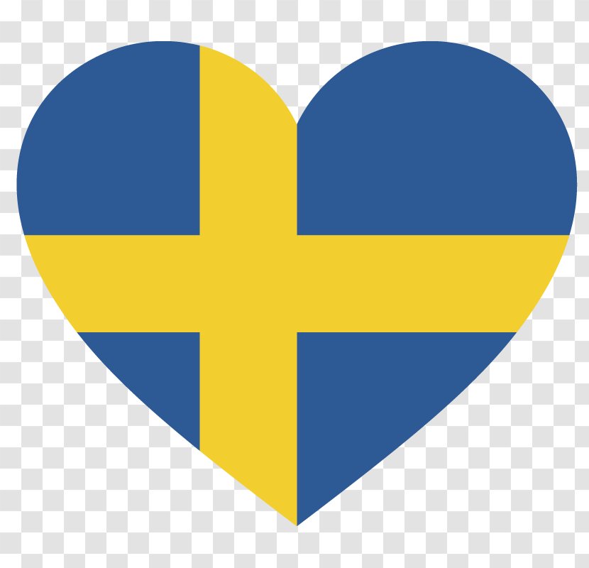Flag Of Sweden Swedish Language Heart Transparent PNG