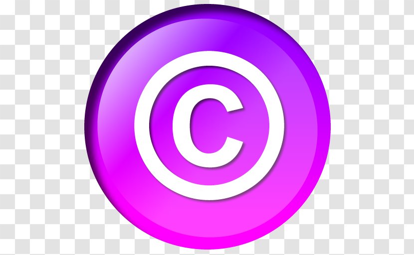 Copyright Symbol Public Domain All Rights Reserved - Trademark - Purple Background Transparent PNG