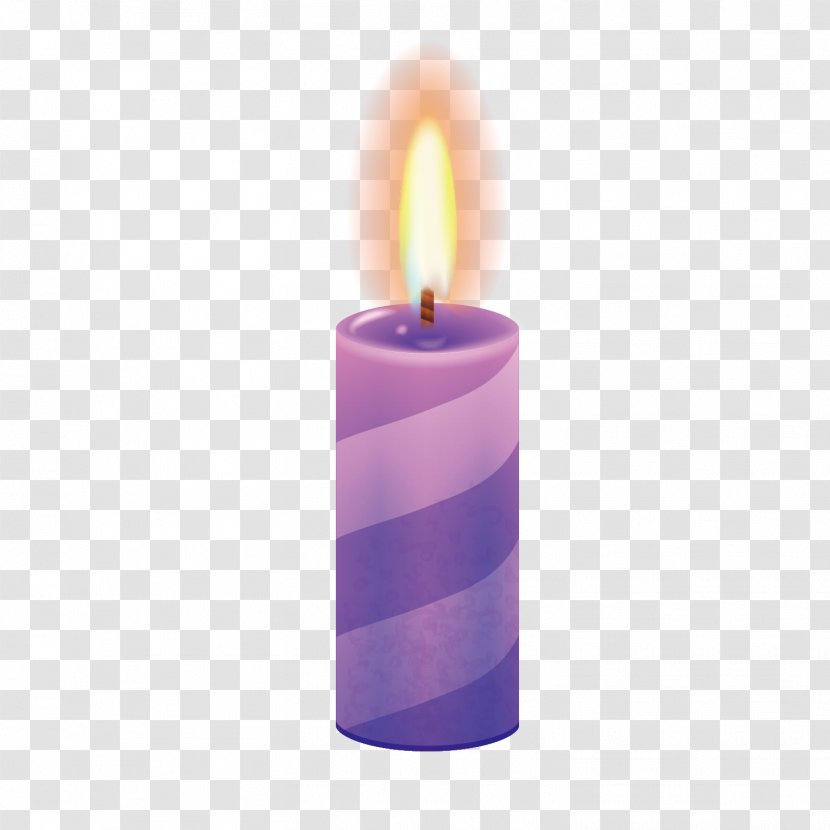 Candle Birthday - Purple - Vector Material Transparent PNG
