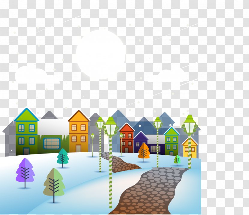 Daxue Winter Illustration - Not The Same Town Transparent PNG