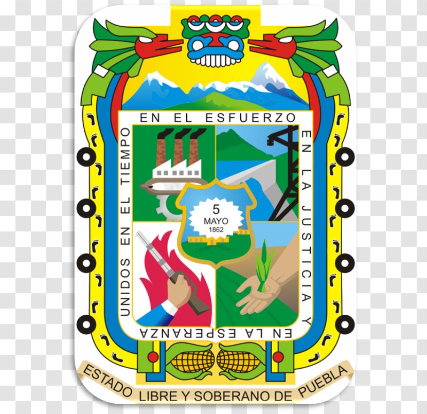Escudo De Puebla Mexico State Flag Of - Lion Dance Transparent PNG