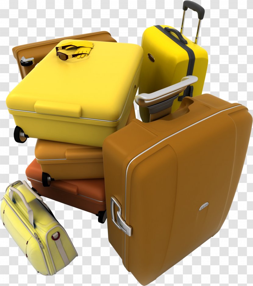 Baggage Travel Flight Suitcase Airline - Yellow Transparent PNG