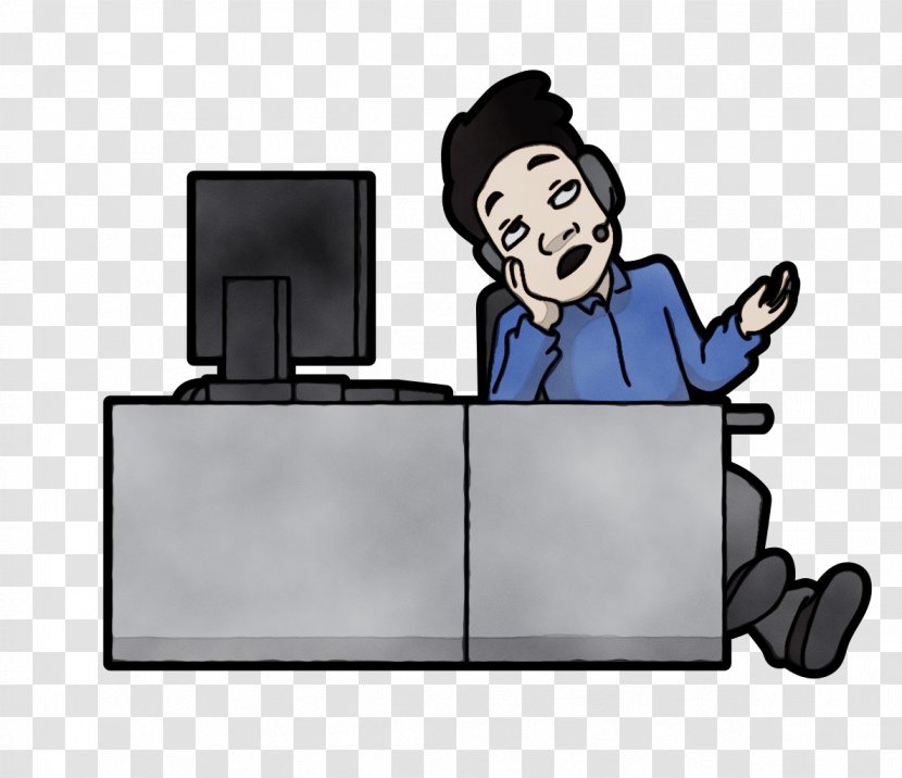 Cartoon Clip Art Job White-collar Worker Fictional Character - Computer Monitor Accessory Transparent PNG