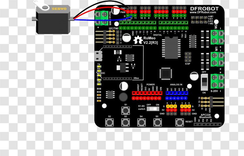 Microcontroller Servomechanism Electronics Servomotor Robot - Do It Yourself - Digital Electronic Products Transparent PNG