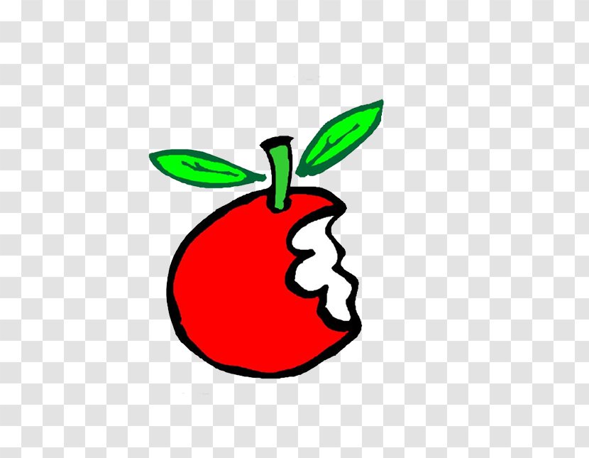 Fruit Apple Humour - Cartoon - Bitten Transparent PNG