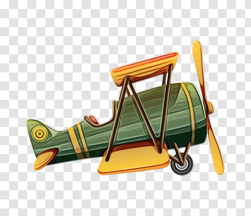 Airplane Biplane Yellow Vehicle Aircraft Transparent PNG