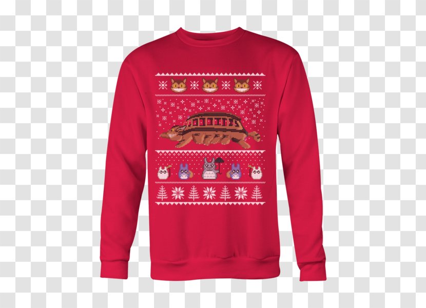 T-shirt Sweater Sleeve Hoodie Christmas Jumper - Sweatpants - Totoro Transparent PNG