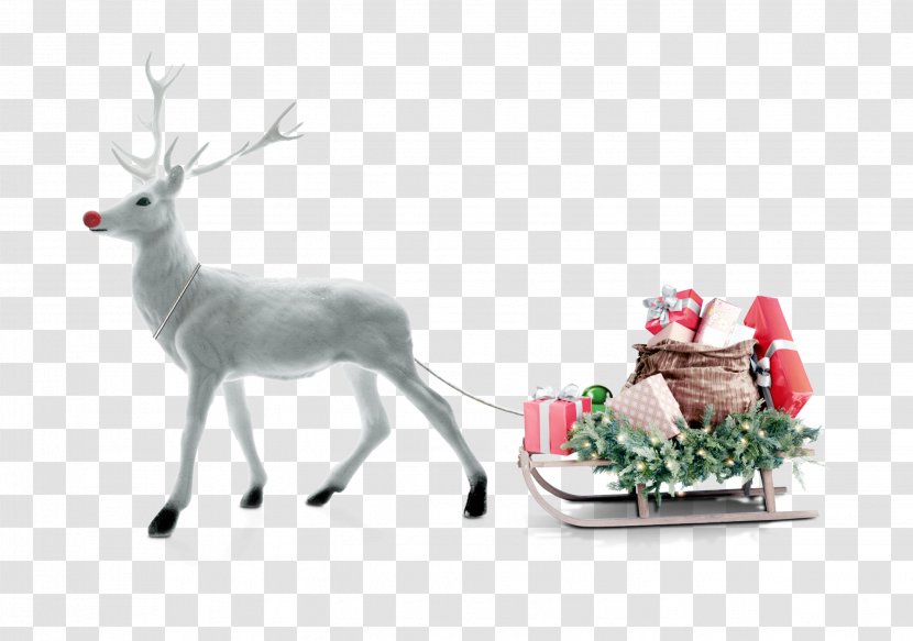 Rudolph Reindeer Santa Claus Christmas - Antler - Snow Deer Transparent PNG