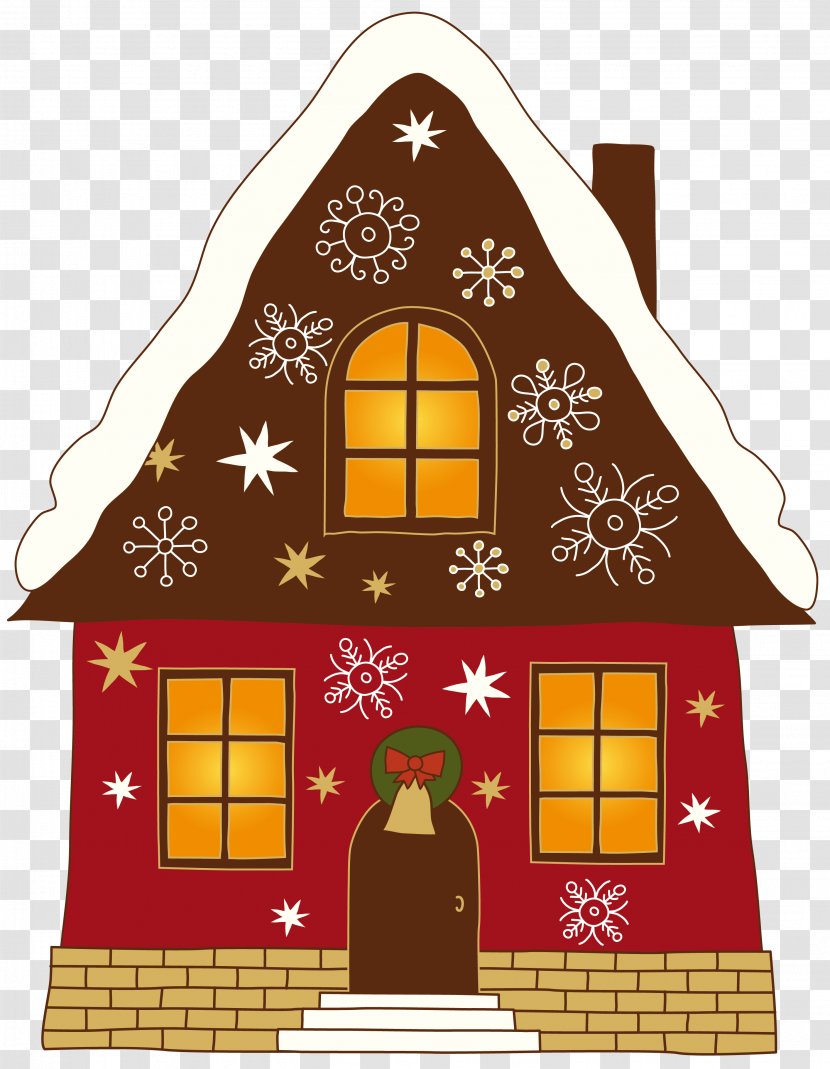 Gingerbread House Christmas Clip Art - Facade - Brown Cliparts Transparent PNG