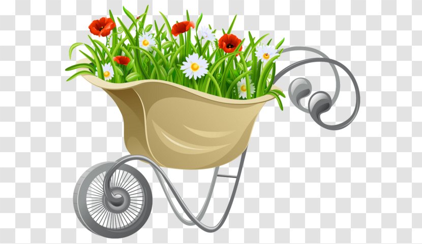 Flower Cart Wheelbarrow Clip Art - Shopping Transparent PNG