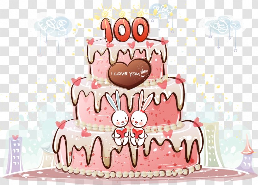Birthday Valentines Day Clip Art - Cake - Vector Material Transparent PNG