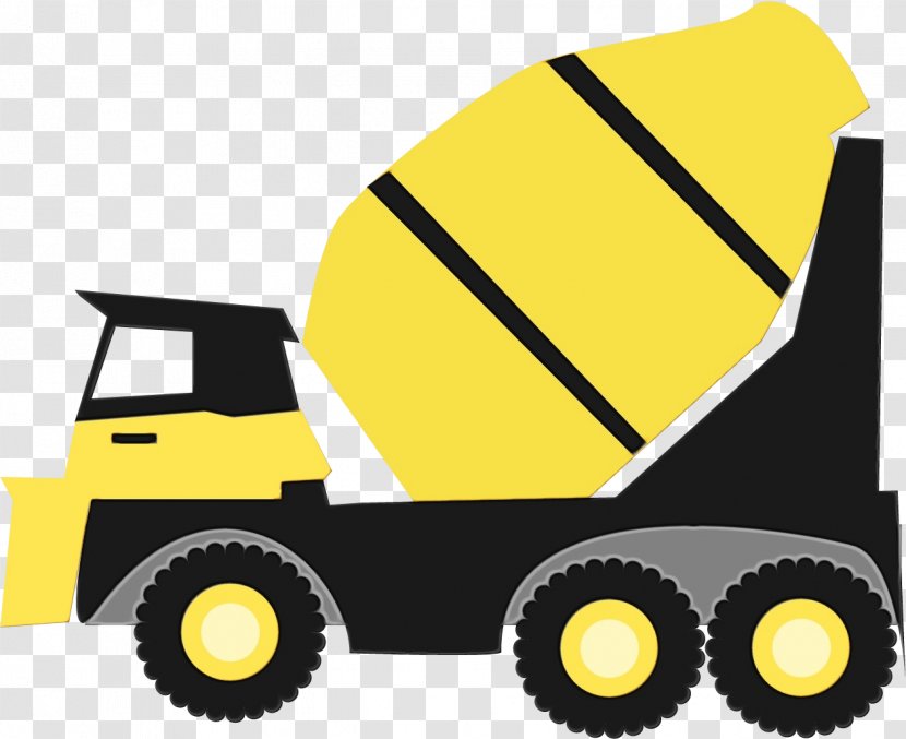 Concrete Mixer Mode Of Transport Yellow Motor Vehicle - Tool Transparent PNG