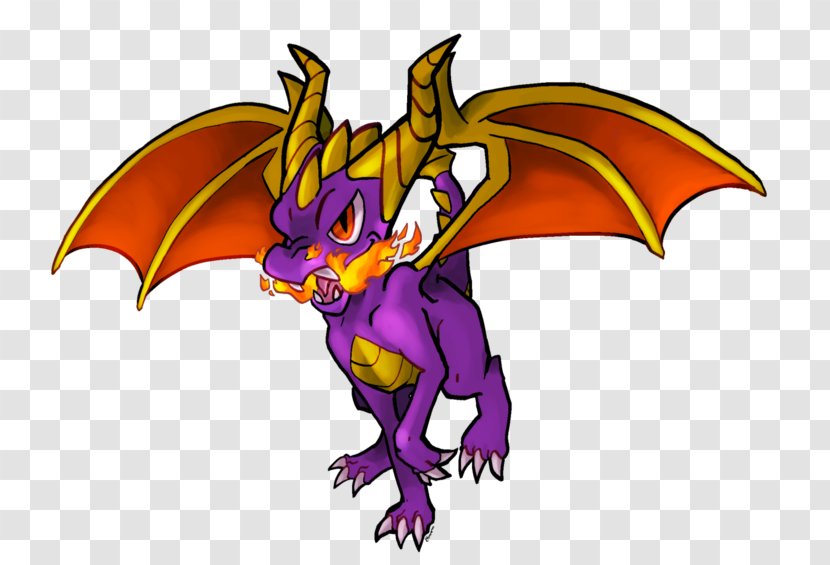 Dragon Illustration Clip Art Purple Legendary Creature - Spyro Background Transparent PNG