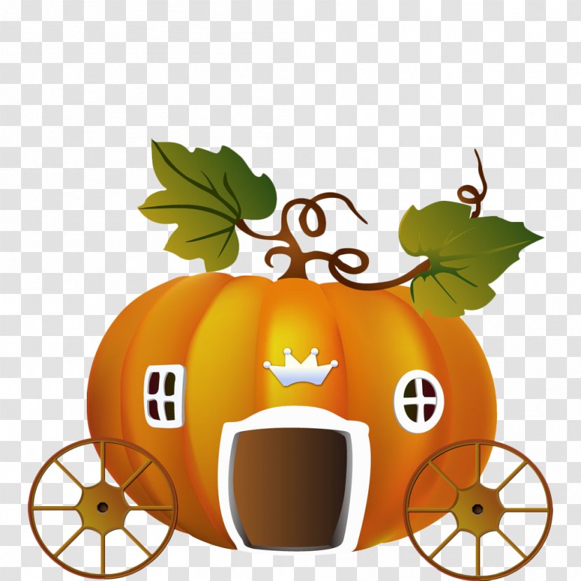 Cinderella Carriage Pumpkin Horse-drawn Vehicle - Fruit - Cartoon Transparent PNG