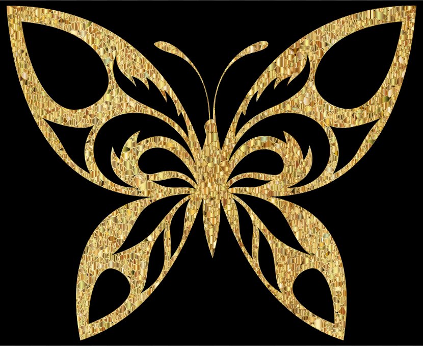 Butterfly Gold Silhouette Clip Art - Royaltyfree - Cliparts Transparent PNG