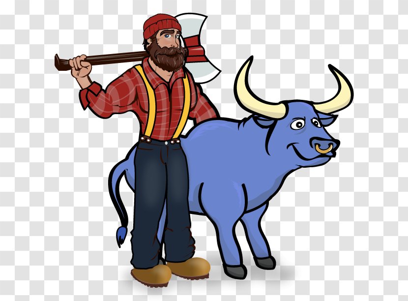 Paul Bunyan And Babe The Blue Ox State Trail Tall Tale Clip Art - Cowboy Transparent PNG