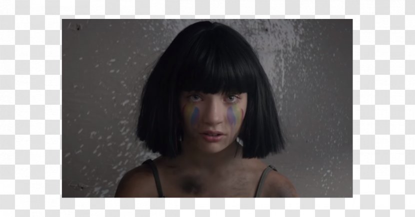 Sia Black Hair The Greatest Coloring Bangs - Watercolor - Boate Transparent PNG