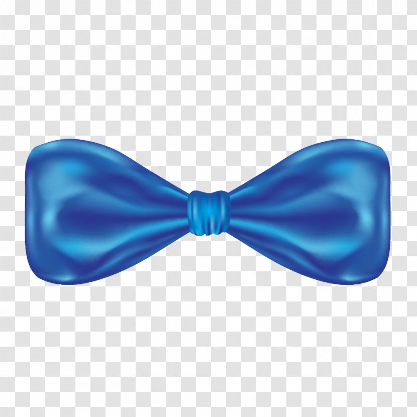 Bow Tie Blue Ribbon - Silky Texture Transparent PNG