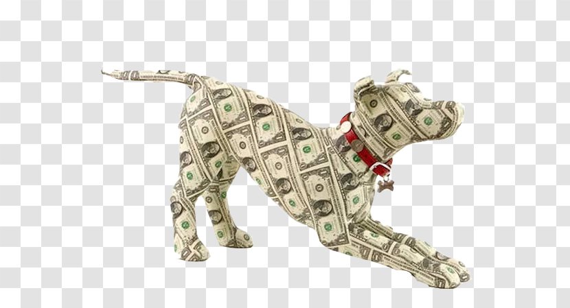 United States Paper Money Dog Sculpture - Onedollar Bill - Toy Cartoon Transparent PNG