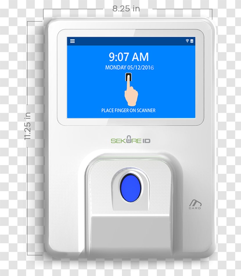 Fingerprint Time & Attendance Clocks Biometrics - And - Capacitive Sensing Transparent PNG