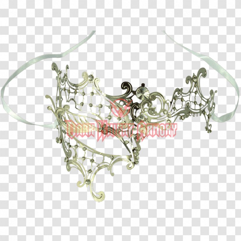 Silver Collections Masquerade Laser Cut Mask (10 Styles) (K2007) Ball Filigree - Metal Transparent PNG