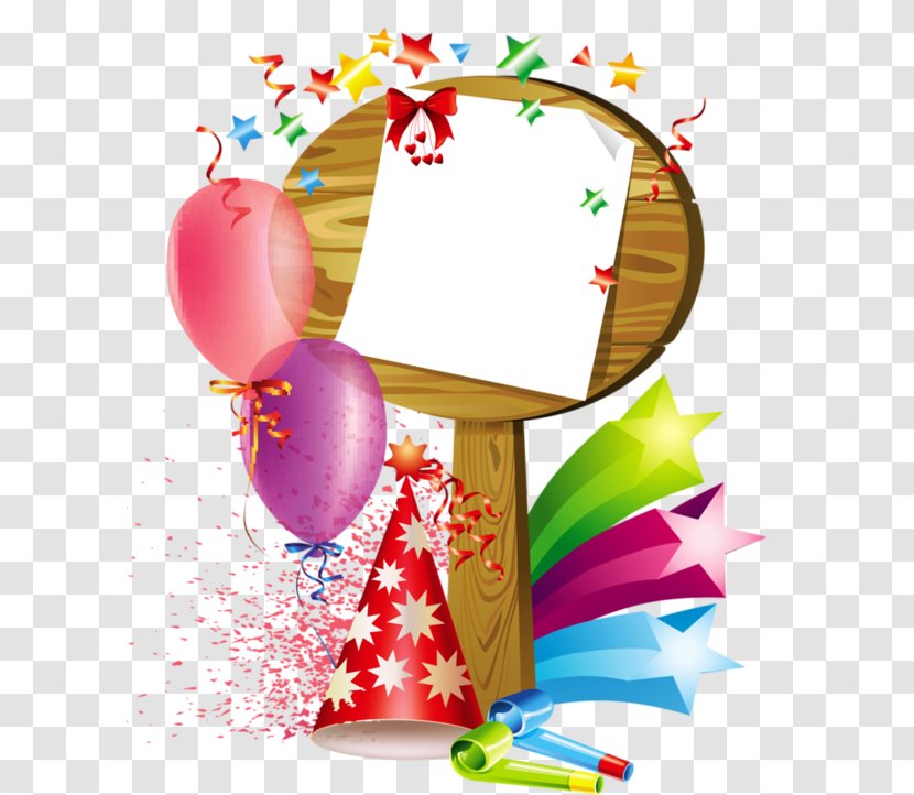 Birthday Picture Frame Royalty-free Clip Art - Balloons And Wooden Signs Transparent PNG