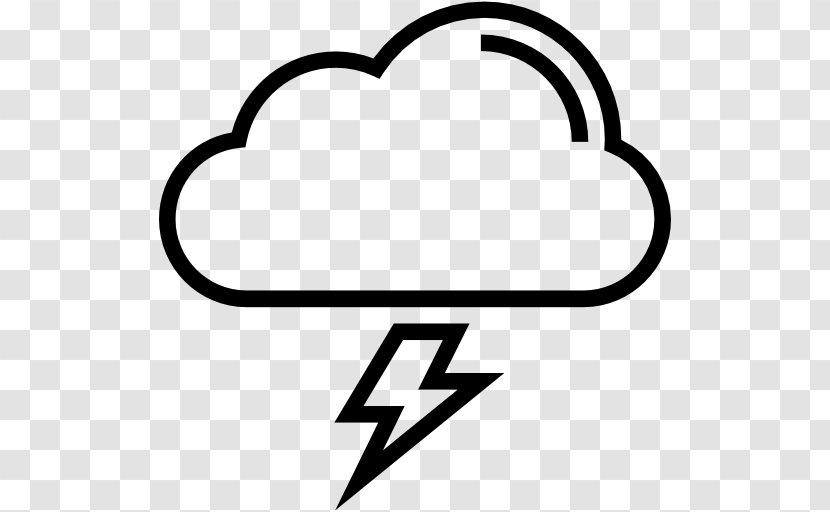 Thunderstorm Cloud Lightning Rain - Black And White Transparent PNG