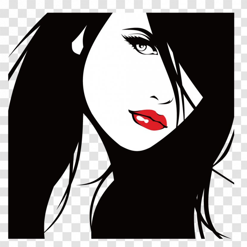 Silhouette Illustration - Beautiful Lips Transparent PNG