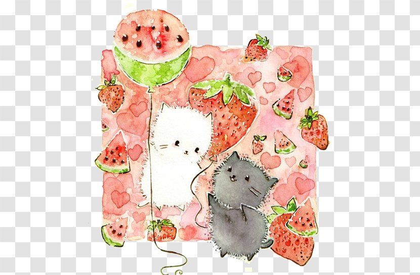 Kitten Cat Drawing Watercolor Painting Illustration - Japanese Kitty Transparent PNG