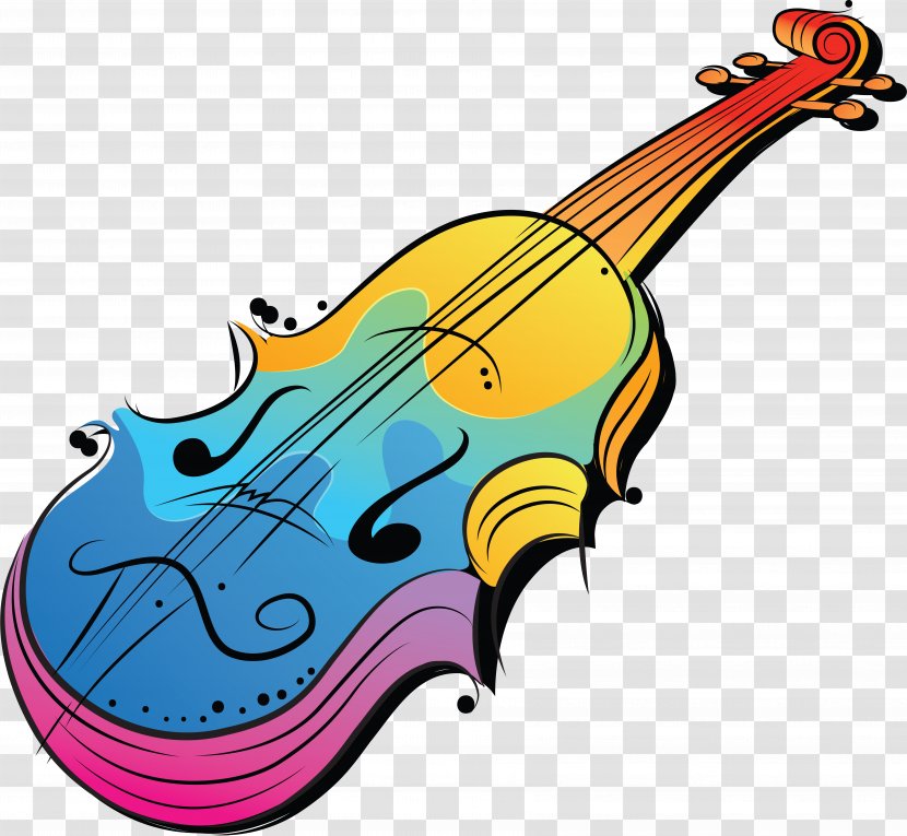 Violin Cello Musical Instruments - Watercolor Transparent PNG