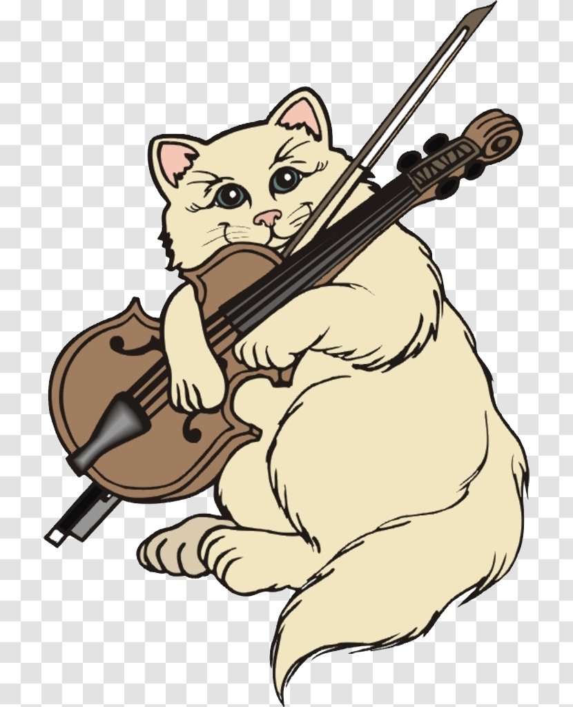 Cat Violin Animation Bow - Tree - Yellow Transparent PNG