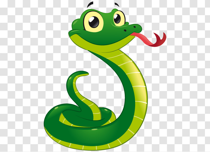 Green Cartoon Serpent Mamba Reptile Transparent PNG