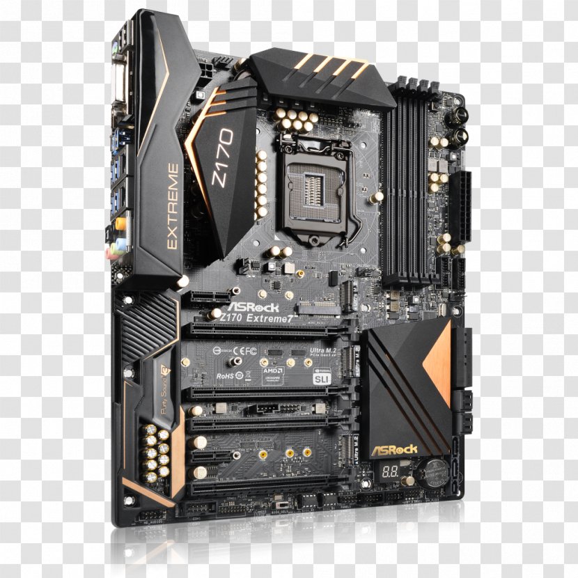 Intel Motherboard LGA 1151 ASRock AMD CrossFireX - Technology - Power Socket Transparent PNG