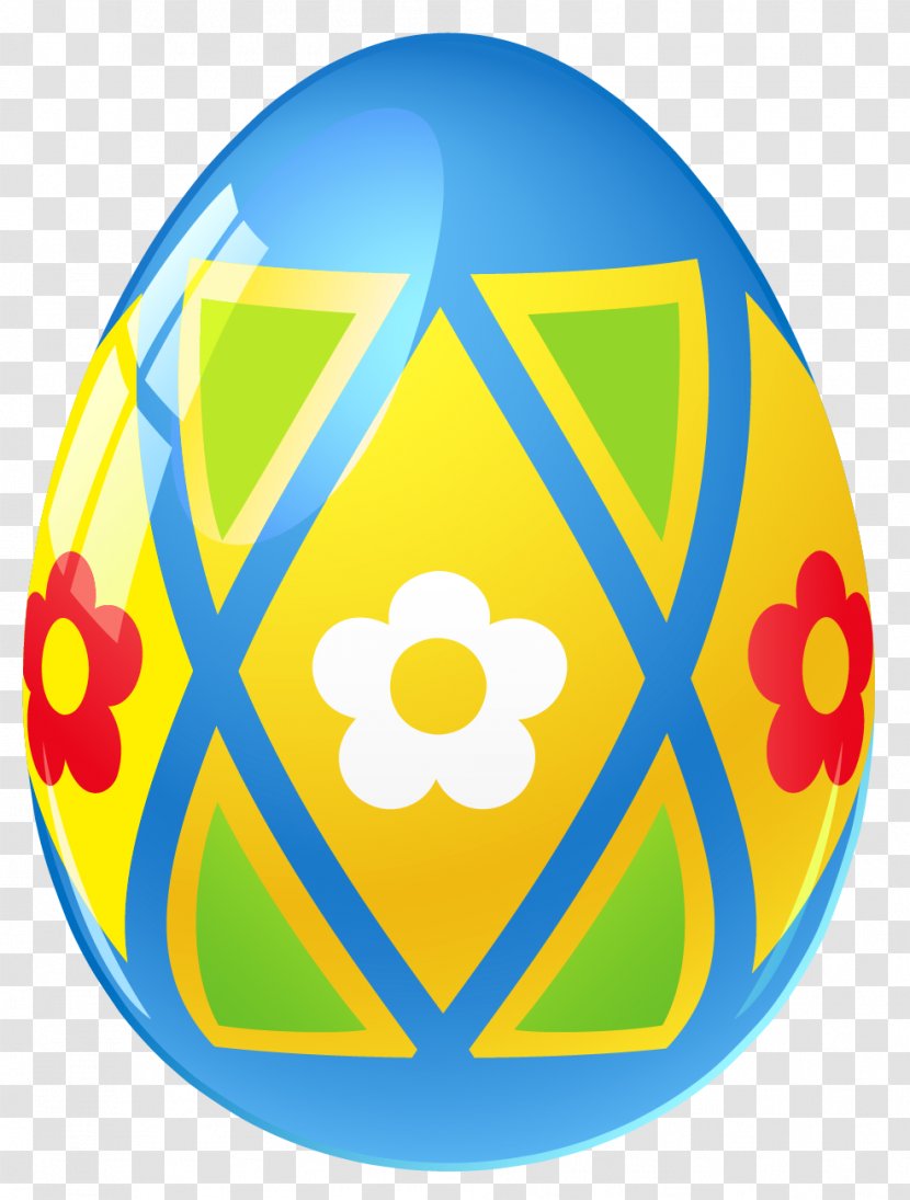 Easter Bunny Egg - Blue With Flowers Picture Transparent PNG