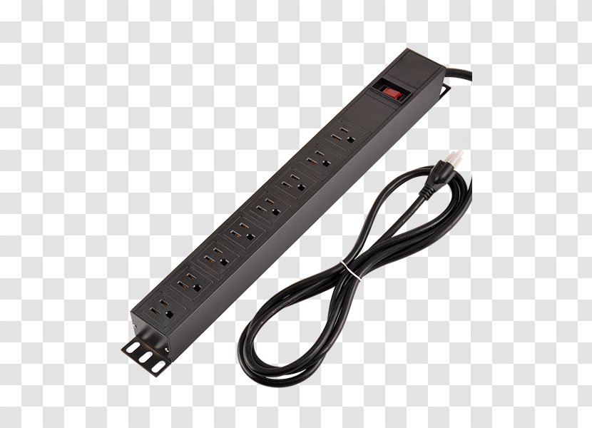 19-inch Rack Power Distribution Unit Strips & Surge Suppressors Protector - Supply - Electrical Cable Transparent PNG