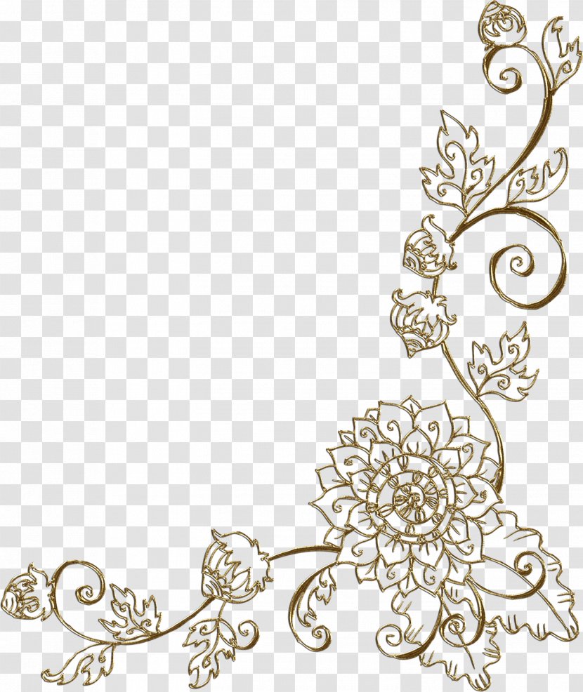Body Jewellery Line Art Flower Font - Black And White Transparent PNG