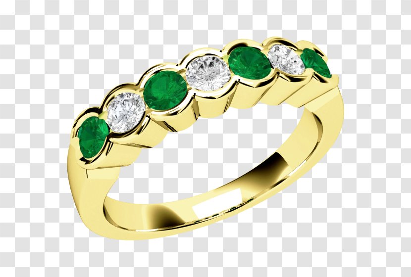 Emerald Eternity Ring Diamond Gold - Wedding Transparent PNG